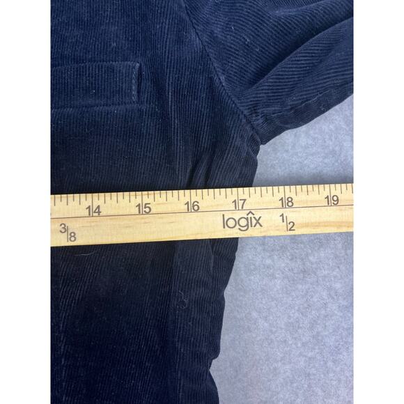 J. Crew Woman’s Small Navy Blue Academy Corduroy Leather Button Blazer Jacket - Picture 4 of 6